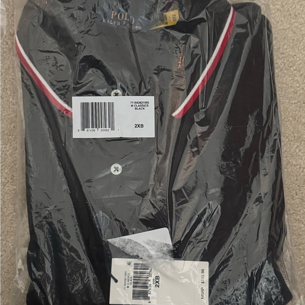 Polo Ralph Lauren Cotton Polo Classics horse logo blk short sleeve 2XB XXL shirt